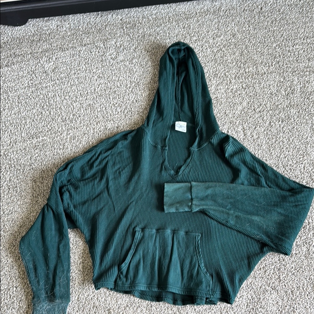 Aerie Green Hooded Sweatshirt